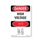 Signmission OSHA Danger Sign, 10" Height, Rigid Plastic, High Voltage Bilingual, VK-1327 OS-DS-P-710-VK-1327 - alternate 1