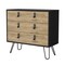 Homeroots 32" Natural and Black Three Drawer Dresser 552270 - alternate 7