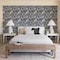 A-Street Prints Cabarita Indigo Art Deco Flocked Leaves Wallpaper 2969-87351 - alternate 3