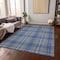 Homeroots 3' X 5' Gray Blue And Ivory Plaid Washable Indoor Outdoor Area Rug 597105 - alternate 6