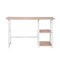 Homeroots Modern Geo Beech Home Office Table With Storage Shelves 475979 - alternate 4
