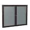 Ghent Indoor/Outdoor Enclosed Vinyl Bulletin Board, Bronze Aluminum Frame, 3'H x 5'W, 2 Door, Stone PB23660VX-199 - alternate 1