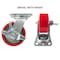 Hyw Products Heavy Duty Caster 5in Red Polyurethane on Cast Iron Wheel, Swivel with Brake 40-50S-A1-PC-TB(R) - alternate 3