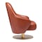 Homeroots 28" Brown And Gold Faux Leather And Faux Leather Swivel Arm Chair 556465 - alternate 8