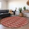 Homeroots 8' Red Ivory And Gray Round Geometric Washable Indoor Outdoor Area Rug 599666 - alternate 7