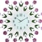 Homeroots 27" Purple Green And White Metal and Glass Silent Analog Floral Round Wall Clock 626534 - alternate 6