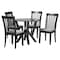Baxton Studio Marian Modern Grey Fabric and Dark Brown Finished Wood 5-Piece Dining Set 256-9398-10900-ZORO - alternate 1