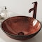 Vigo Giovanni Copper Glass 17 in. L x 17 in. W x 6 in. H Round Vessel Bathroom Sink VG07028 - alternate 5