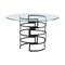 Homeroots 48" Clear And Black Glass And Iron Pedestal Base Round Top Dining Table 569429 - alternate 7