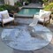 Homeroots 8' Blue Gray And Dark Brown Round Abstract Washable Indoor Outdoor Area Rug 602953 - alternate 6