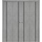 Sartodoors Sliding Closet Double Bi-fold Doors, Planum 0016 Concrete and Aluminum Strips, Sturdy Tracks Moldin PLANUM0016DBF-BTN-96 x 96 (4* 24x96) - alternate 1