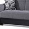 Homeroots 93" Black Gray Chenille And Faux Leather Convertible Futon Sleeper Sofa w/ Toss Pillows And Storage 607160 - alternate 7