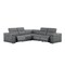 Homeroots Battleship Gray Leather Power Reclining L Shaped Five Piece Corner Sectional 643950 - alternate 1