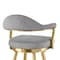 Armen Living Justin 30in Swivel Bar Stool with Gold Brushed Stainless Steel and Anchor Gray Fabric LCJTBABGLAGRY30 - alternate 8