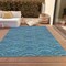 Homeroots 3' X 5' Teal Blue Fern Green And Ivory Geometric Washable Indoor Outdoor Area Rug 615236 - alternate 7