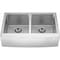 Ackland SleekSteel Stainless Steel 21in. x 33in. 16 Gauge Farmhouse Undermount 50/50 Dble Bowl Kitchen Sink AKKSS-16-5050-3321FHA-DB - alternate 3