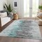 Homeroots 8' X 10' Teal Blue Charcoal And Silver Abstract Washable Indoor Outdoor Area Rug 582413 - alternate 7