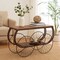 Vintiquewise Industrial Wagon Style Console Table Wood Top Large Spoke Metal Wheels & Lower Shelf QI004927 - alternate 7