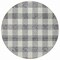 Homeroots 8' Gray And Charcoal Round Plaid Washable Indoor Outdoor Area Rug 595399 - alternate 7