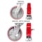 Hyw Products Heavy Duty Caster Set 8in Red Polyurethane on Cast Iron Wheels, 2 Swivel & 2 Swivel with Brake, 4PK 40-80S-A1-PC-2,40-80S-A1-PC-TB-2 (R) - alternate 3