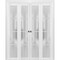 Sartodoors Sliding Closet Double Bi-fold Doors, Felicia 3312 White Silk with Frosted Glass, Sturdy Tracks Mol FELICIA3312DBF-WS-96 x 96 (4* 24x96) - alternate 1