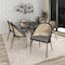 Leisuremod Urbane Collection Modern Dining Chair With Wicker back in Charcoal UC21WCH - alternate 5