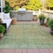 Homeroots 5' X 8' Green And Ivory Abstract Washable Indoor Outdoor Area Rug 631096 - alternate 5