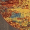 Homeroots 4' Flame Yellow And Orange Round Abstract Indoor Outdoor Area Rug 573902 - alternate 6