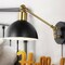 Jonathan Y Lisa 18" Swing Arm 1-Light Modern Midcentury Iron USB Charging Port LED Sconce, Black/Brass Gold JYL1301B - alternate 10