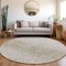 Homeroots 8' Taupe Green And Ivory Round Abstract Washable Indoor Outdoor Area Rug 603109 - alternate 8