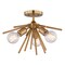 Vaxcel Estelle 3-Light 17 in W Brass Gold Mid-Century Modern Sputnik Semi Flush Ceiling Fixture C0164R - alternate 1