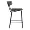 Homeroots Set of Two 30" Black Faux Leather and Steel Low Back Bar Height Bar Chairs, 2PK 555700 - alternate 4