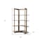 Homeroots 72" Brown Distressed Solid Wood Four Tier Corner Bookcase 392222 - alternate 6