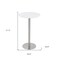 Homeroots 26" White and Silver Rounded Steel Bar Table 524947 - alternate 4