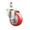 Service Caster 3.5 Inch 316SS Red Polyurethane Wheel Swivel 12mm Threaded Stem Caster SCC SCC-SS316TS20S3514-PPUB-RED-M1215 - alternate 1