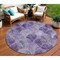 Homeroots 8' Purple Lilac And Lavender Round Abstract Washable Indoor Outdoor Area Rug 577681 - alternate 1