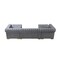Homeroots Gray Velvet U Shaped Three Piece Sofa and Chaise Sectional With Toss Pillows 643888 - alternate 12