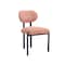 Homeroots Set of Two Salmon and Black Chenille And Metal Partially Open Back Dining Side Chairs, 2PK 694690 - alternate 1