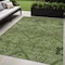 Homeroots 5' X 8' Olive Green Fern Green And Artichoke Green Floral Washable Indoor Outdoor Area Rug 588901 - alternate 1