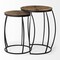 Homeroots Set of Two 26" Black And Brown Solid Wood Round End Table, 2PK 380680 - alternate 6