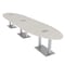 Skutchi Designs Oval Conference Table With Power, 48 in W, 216 in L, Ivory HAR-OVL-48X216-DOU-K458-ESIL - alternate 1