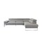 Homeroots Light Gray Italian Leather L Shaped Two Piece Sofa and Chaise Sectional 565012 - alternate 1