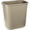 Rubbermaid Commercial Rectangular Wastebasket, 7 gal, LLDPE, Open Top, Plastic, Beige FG295600BEIG - alternate 1