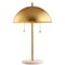 Jonathan Y Ella 20.7" Dome Metal with Marble Base LED Table Lamp, Gold/White JYL1071A - alternate 10