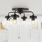 Jonathan Y Piper 18" 4-Light Farmhouse Rustic Iron/Glass LED Semi Flush Mount, Oil Rubbed Bronze/Clear JYL7569A - alternate 6