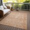 Homeroots 9' X 12' Salmon And Terra Cotta Damask Washable Indoor Outdoor Area Rug 603369 - alternate 5