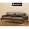 Homeroots 95" Chocolate Top Grain Leather Sofa With Black Legs 318816 - alternate 4