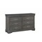 Homeroots 15" Gray Solid Wood Double Dresser 347121 - alternate 1