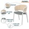 Leisuremod Ervilla Dining Arm Chair with Leather Seat and White Steel Base in Black ECW-20GR-L - alternate 8