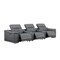 Homeroots 134" Dark Gray Top Grain Leather Reclining USB Sofa And Storage 643716 - alternate 1
